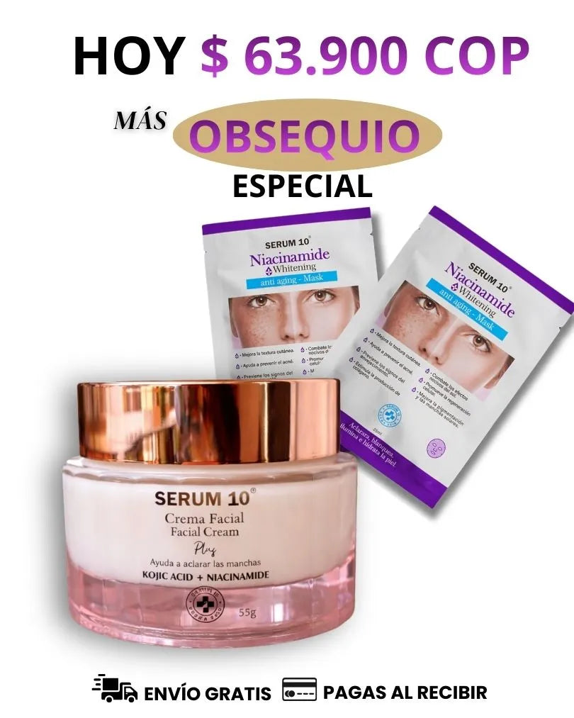 CREMA ELIMINA MANCHAS S10 COLAGENO + OBSEQUIO
