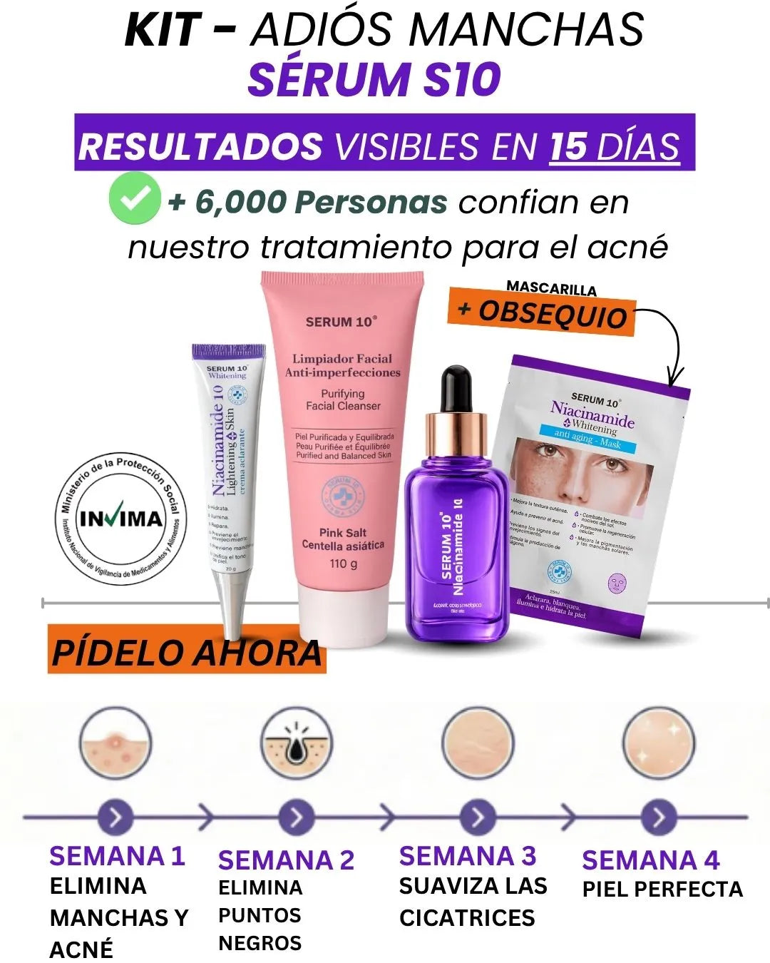 KIT ADIÓS MANCHAS Y ACNÉ +OBSEQUIO TIENDA OFICIAL