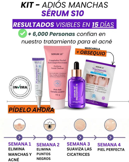 KIT ADIÓS MANCHAS Y ACNÉ +OBSEQUIO TIENDA OFICIAL