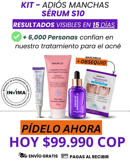 KIT ADIÓS MANCHAS Y ACNÉ +OBSEQUIO TIENDA OFICIAL